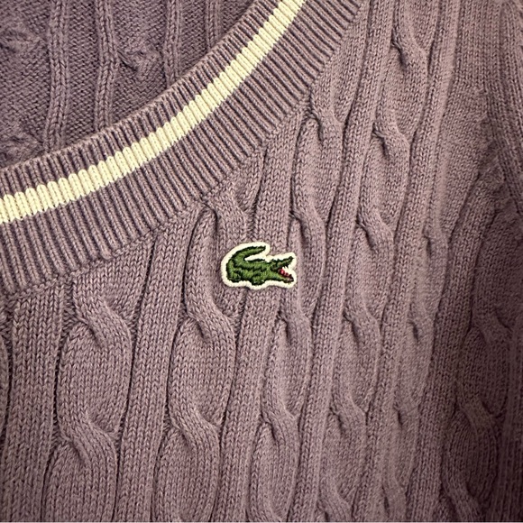 Lacoste Women’s Purple‎ Knit Long Sleeve Sweater Size 38/M - Picture 3 of 4